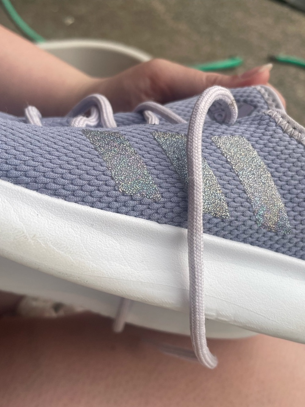 adidas Kids Lavender Slip-On Sneakers with White Sole - Picture 2 of 4